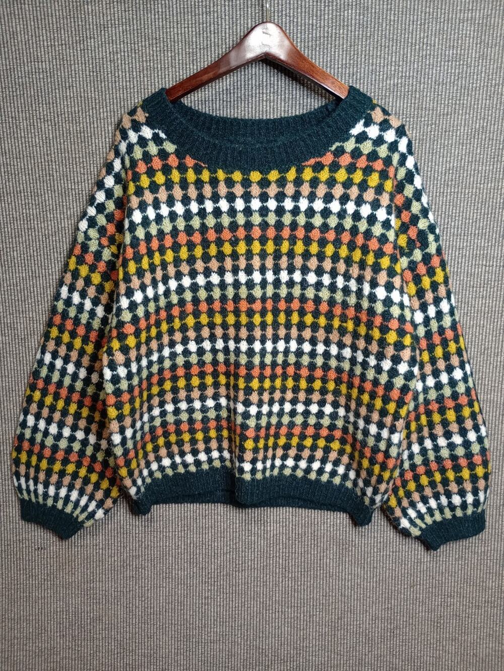 Blu Pepper Medium Wool Blend Sweater Oversized Multi Color